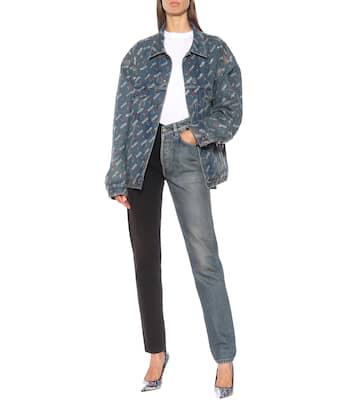 Veste en jean oversize à cristaux | Balenciaga