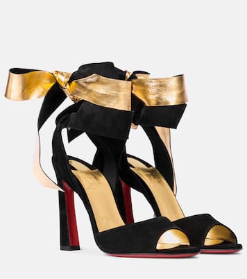 Sandales Rose Amelie 100 en daim | Christian Louboutin