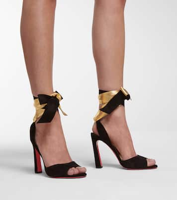 Sandales Rose Amelie 100 en daim | Christian Louboutin