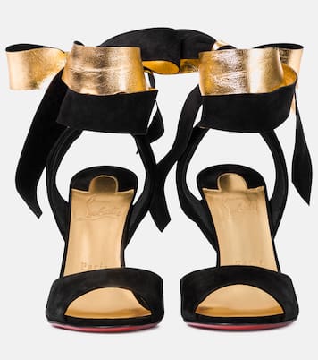 Sandales Rose Amelie 100 en daim | Christian Louboutin