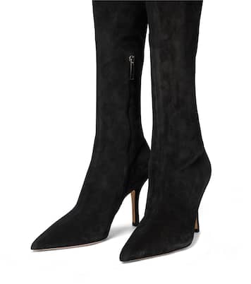 Suede knee-high boots | Paris Texas