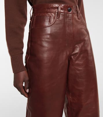 High-rise wide leather pants | Dries Van Noten