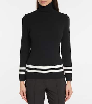 Striped turtleneck knit sweater | Fusalp