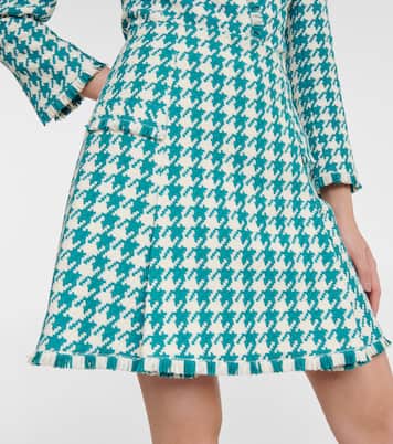 Frayed houndstooth tweed miniskirt | Oscar de la Renta