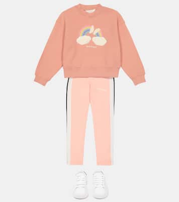 Pullover in cotone con ricamo | Palm Angels Kids
