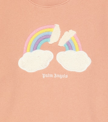 Pullover in cotone con ricamo | Palm Angels Kids