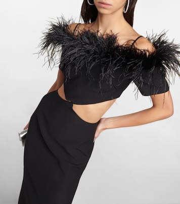 Verzierte Robe aus Crêpe | Rasario