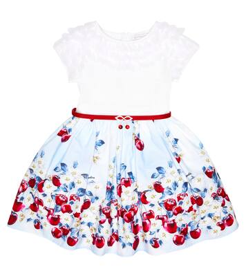 Printed cotton and tulle dress | Monnalisa