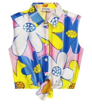 Top en coton mélangé à fleurs | Moschino Kids