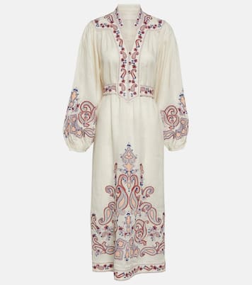 Abito midi in lino con stampa | Zimmermann
