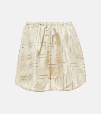 Shorts in seta con logo | Toteme