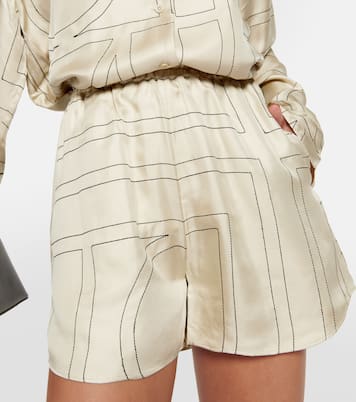 Shorts in seta con logo | Toteme