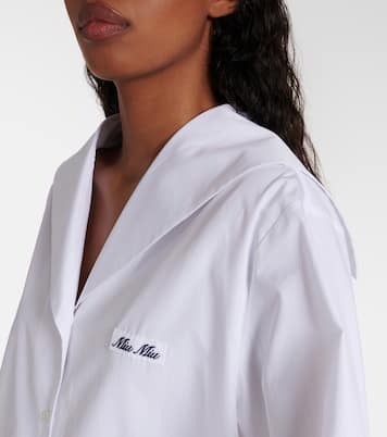 Abito chemisier in popeline di cotone | Miu Miu