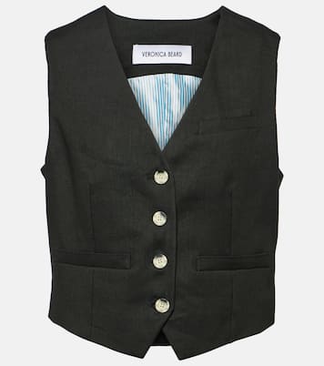 Gilet Bennett in twill di misto lino | Veronica Beard