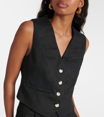 Gilet Bennett in twill di misto lino | Veronica Beard
