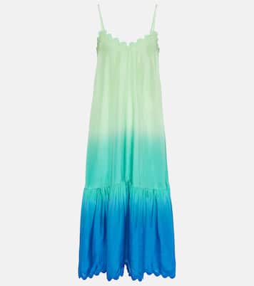 Scalloped ombré cotton midi dress | Juliet Dunn