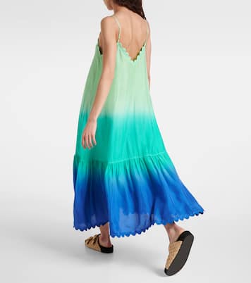 Scalloped ombré cotton midi dress | Juliet Dunn
