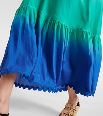Scalloped ombré cotton midi dress | Juliet Dunn