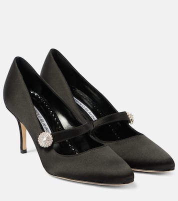 Marijana embellished satin Mary Jane pumps | Manolo Blahnik