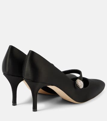 Marijana embellished satin Mary Jane pumps | Manolo Blahnik