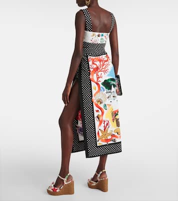 Jupe midi Capri imprimée en coton | Dolce&Gabbana