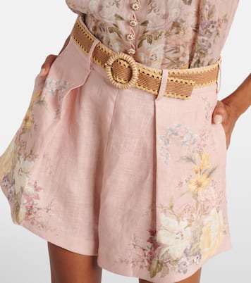 Shorts Waverly in lino con stampa floreale | Zimmermann