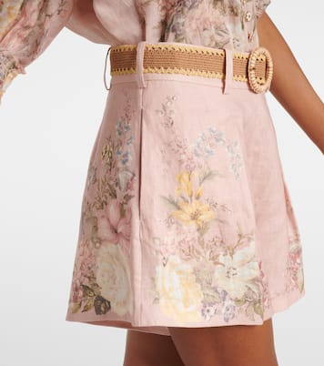 Shorts Waverly in lino con stampa floreale | Zimmermann