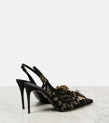 Pumps slingback Rainbow in pizzo | Dolce&Gabbana