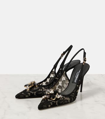 Pumps slingback Rainbow in pizzo | Dolce&Gabbana
