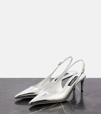 Slingback-Pumps aus Metallic-Leder | Dolce&Gabbana