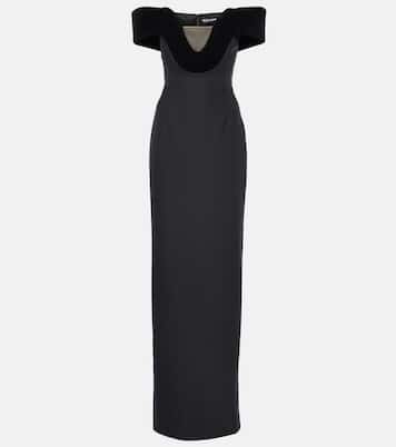 Off-Shoulder-Robe aus Samt | David Koma