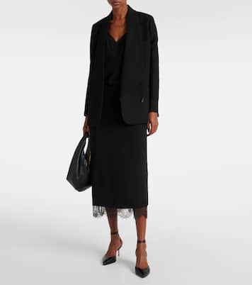Lace-trimmed midi skirt | Vince