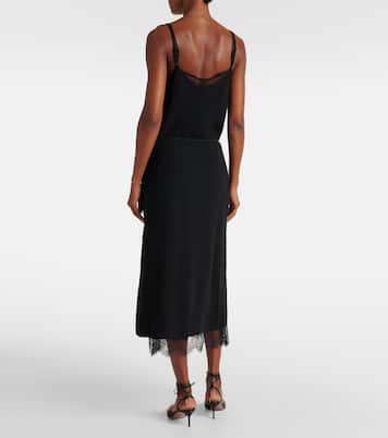 Lace-trimmed midi skirt | Vince