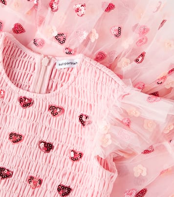 Abito in mesh con paillettes | Self-Portrait Kids