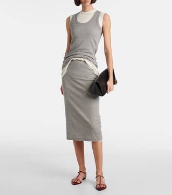 Falda midi de jersey a capas | Jil Sander