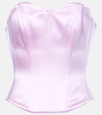 Bustier in raso di seta e cotone | Alex Perry
