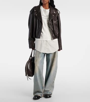 Giacca stile biker in pelle | Acne Studios
