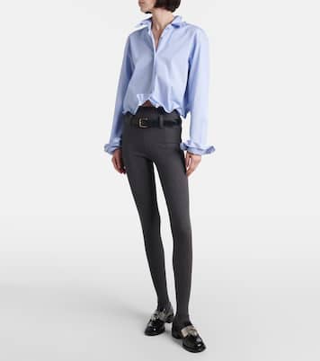 Collant in misto cotone a coste | Prada