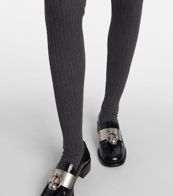 Collant in misto cotone a coste | Prada