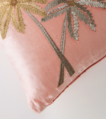 Palms embroidered velvet cushion | Les-Ottomans