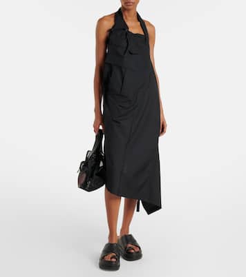 Abito midi in lana con scollo all’americana | Junya Watanabe