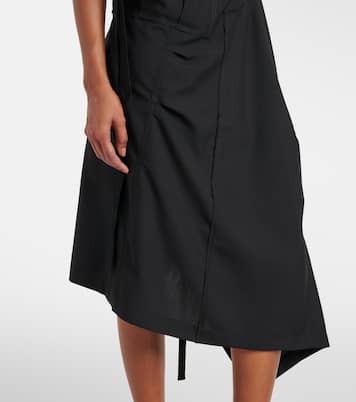 Abito midi in lana con scollo all’americana | Junya Watanabe
