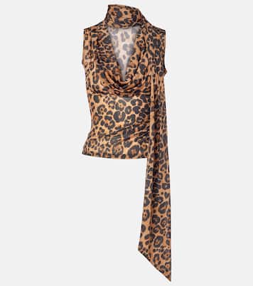 Leopard-printed jersey top | Blumarine
