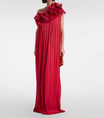 Vestido de fiesta Charmain de georgette lamé | Costarellos