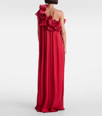 Vestido de fiesta Charmain de georgette lamé | Costarellos