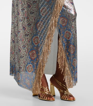 Falda larga de malla con paisley | Rabanne