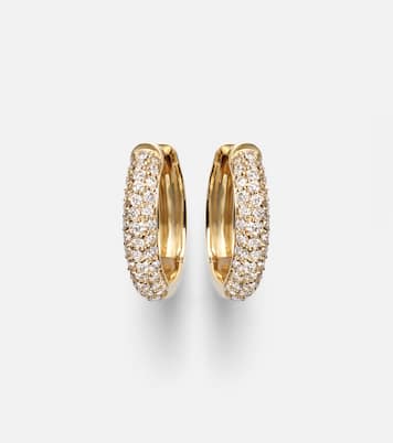 Essential 14kt gold hoop earrings with diamonds | Stone and Strand