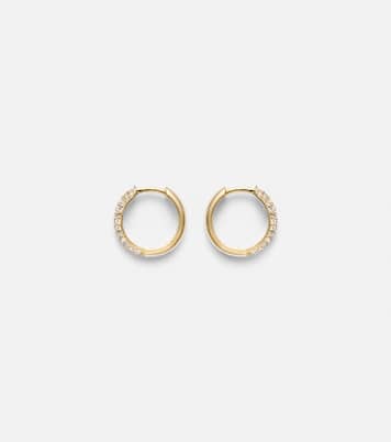Essential 14kt gold hoop earrings with diamonds | Stone and Strand