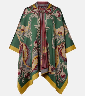 Printed wool-blend poncho | Etro