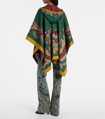 Printed wool-blend poncho | Etro
